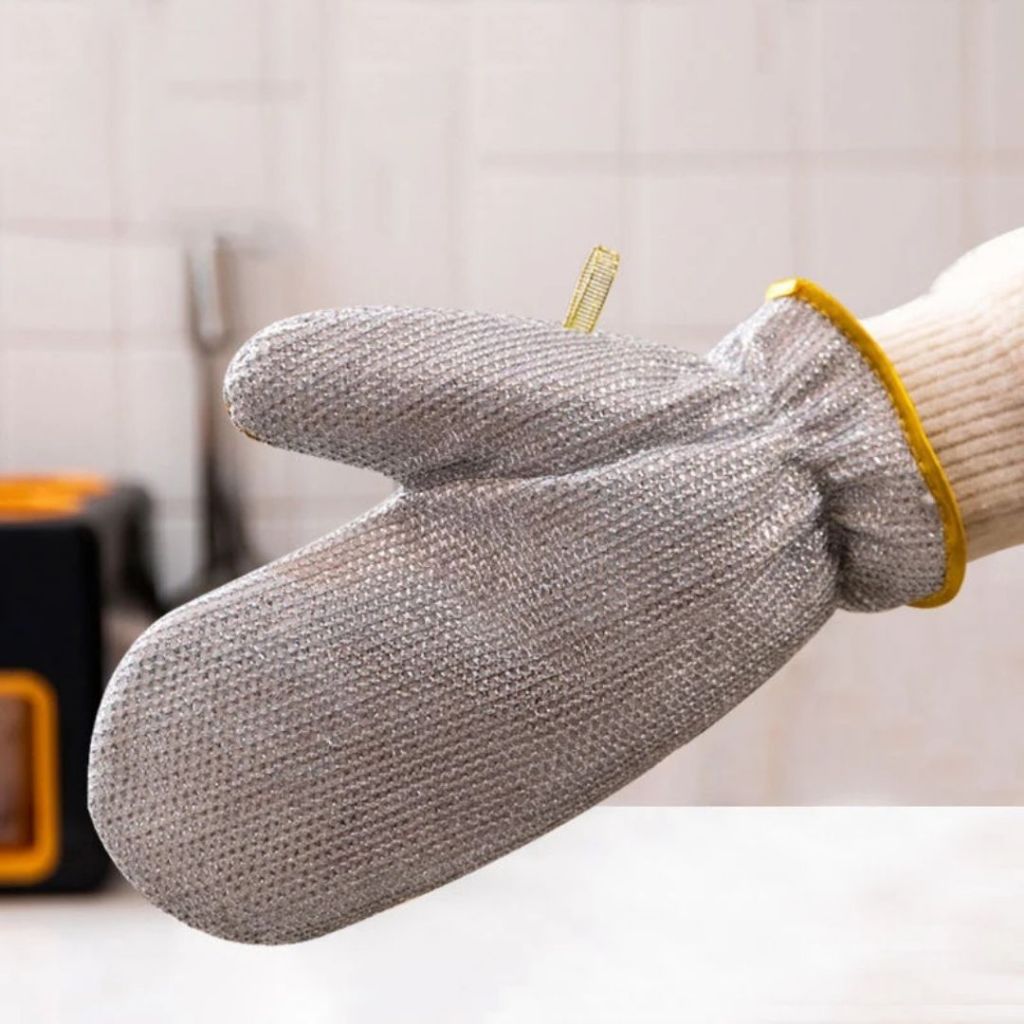 Set 2 Găng Tay Rửa Chén Sợi Cước Bạc ALOHOME Dày Dặn Chống Thấm, Găng Tay Vệ Sinh Nhà Bếp Đa Năng