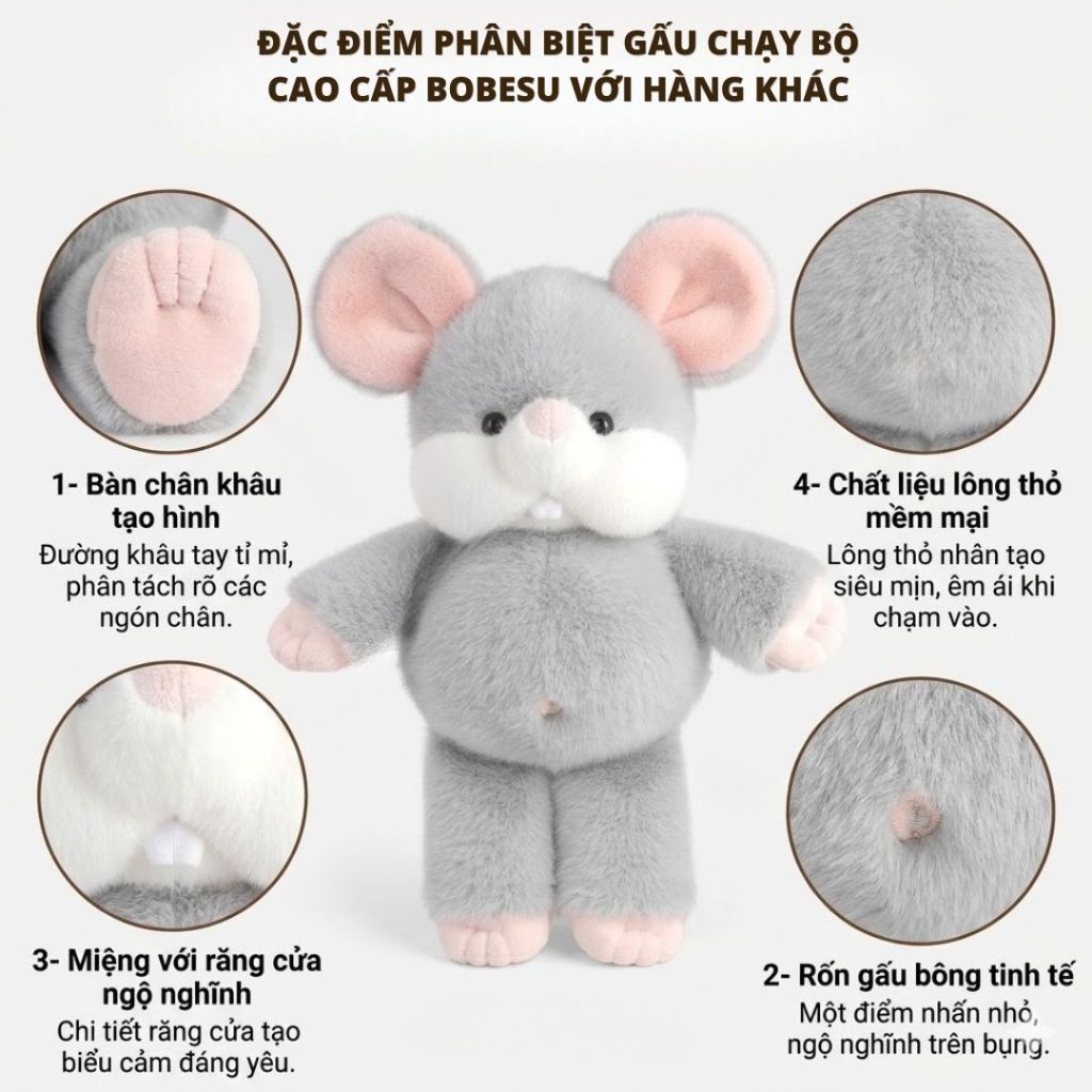 Gấu Bông Cáo,Bò Sữa,Voi,Chuột Chạy Bộ Lông Kim Tuyết Cao Cấp Làm Quà Tặng Cho Bé,Bạn Gái, Babisu
