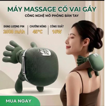 máy massage cổ vai gáy 6D BẢN CAO CẤP CÓ ĐÈN HỒNG NGOẠI, đai khăn choàng massage cổ vai gáy