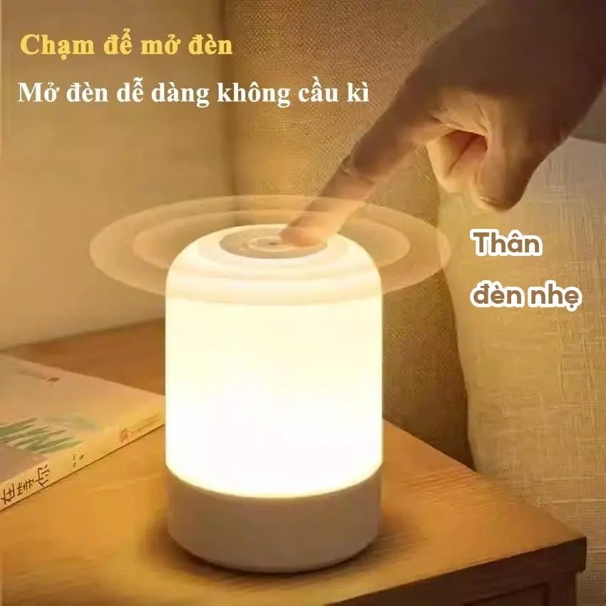 Đèn ngủ để bàn cảm ứng 3 màu ánh sáng LED mini xách tay điều chỉnh cảm ứng phù hợp phòng ngủ bàn học trang trí Bán Buôn