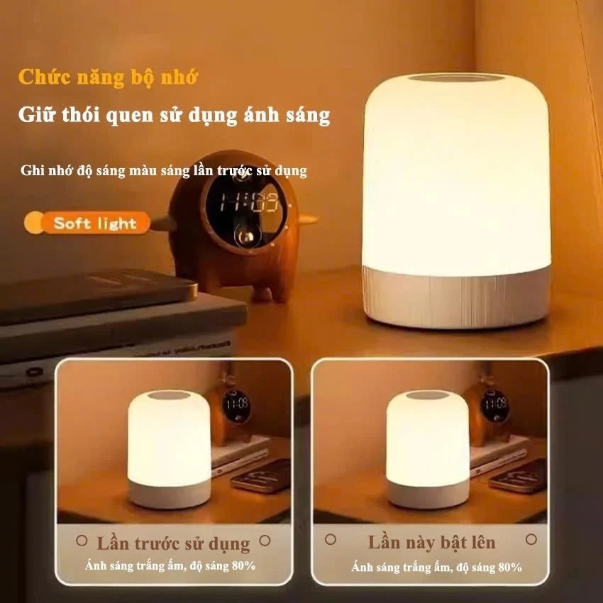 Đèn ngủ để bàn cảm ứng 3 màu ánh sáng LED mini xách tay điều chỉnh cảm ứng phù hợp phòng ngủ bàn học trang trí Bán Buôn