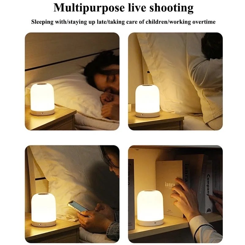 Đèn ngủ để bàn cảm ứng 3 màu ánh sáng LED mini xách tay điều chỉnh cảm ứng phù hợp phòng ngủ bàn học trang trí Bán Buôn