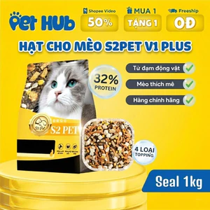 Hạt Cho Mèo S2PET V1 Đạm 32% Mix Thịt Đông Khô Kích Thích Thèm Ăn Phù Hợp Mọi Lứa Tuổi