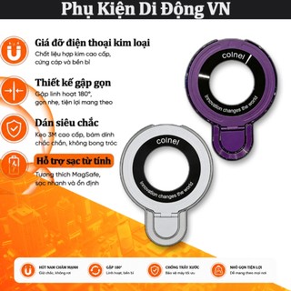 Giá đỡ điện thoại từ tính kim loại gập gọn dán 3M hút nam châm cho iPhone Samsung Xiaomi OPPO