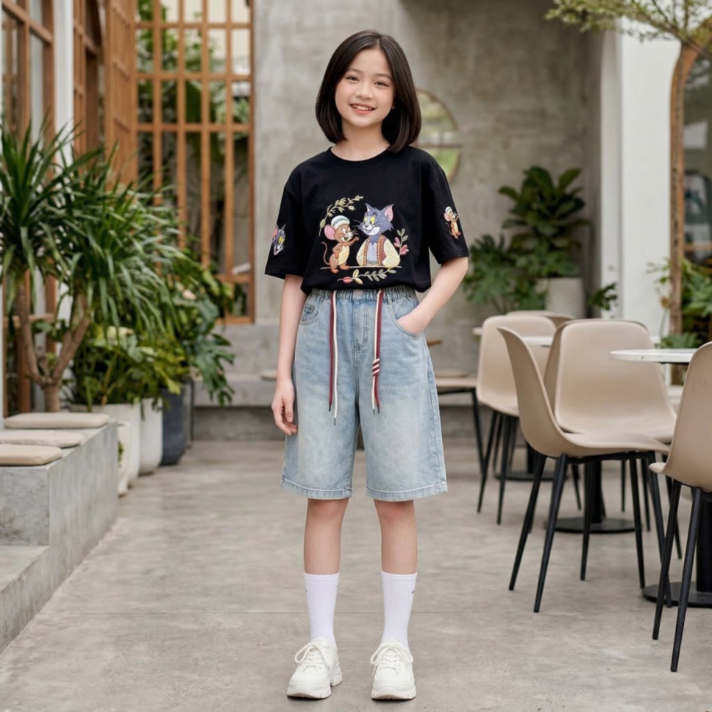 Áo phông hình tom và jerry cho bé gái size đại BEESHOP H26034