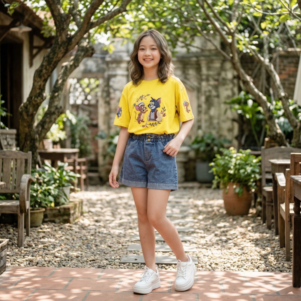 Áo phông hình tom và jerry cho bé gái size đại BEESHOP H26034