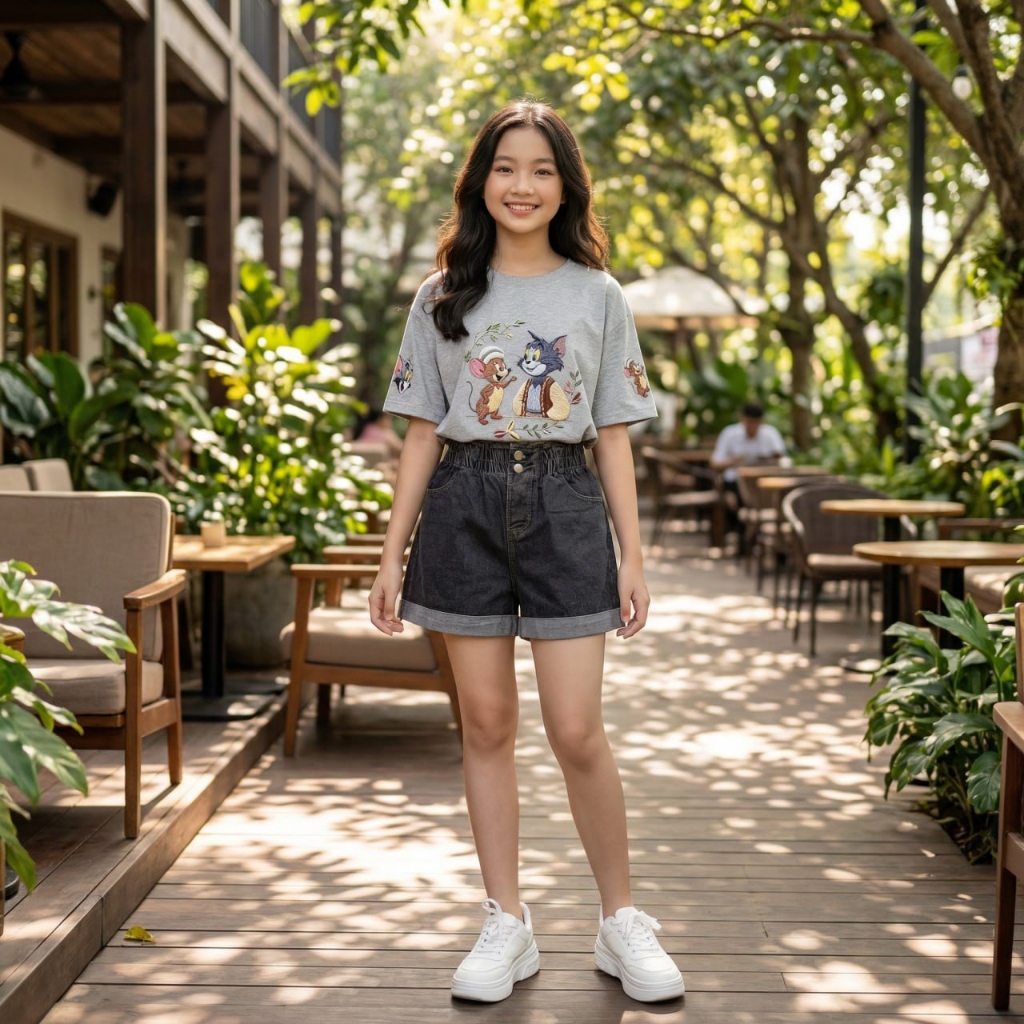 Áo phông hình tom và jerry cho bé gái size đại BEESHOP H26034