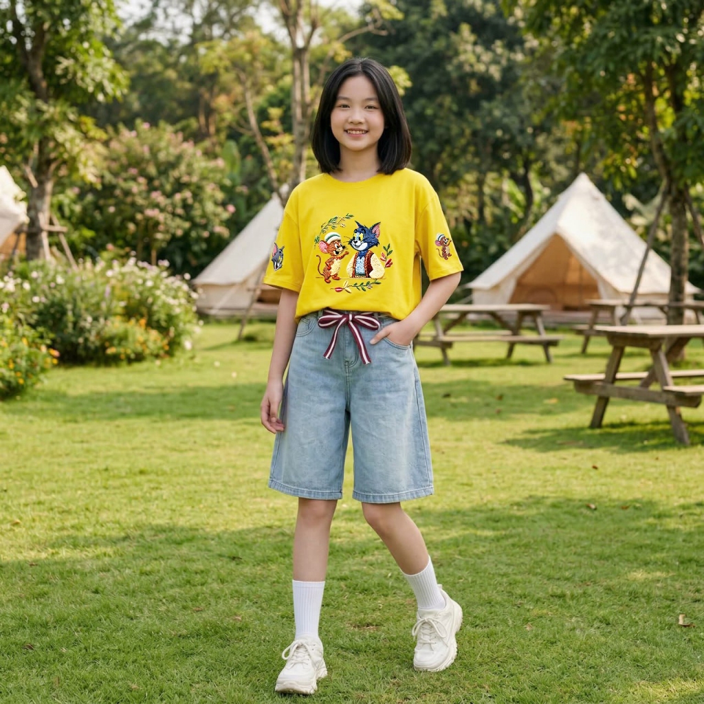Áo phông hình tom và jerry cho bé gái size đại BEESHOP H26034
