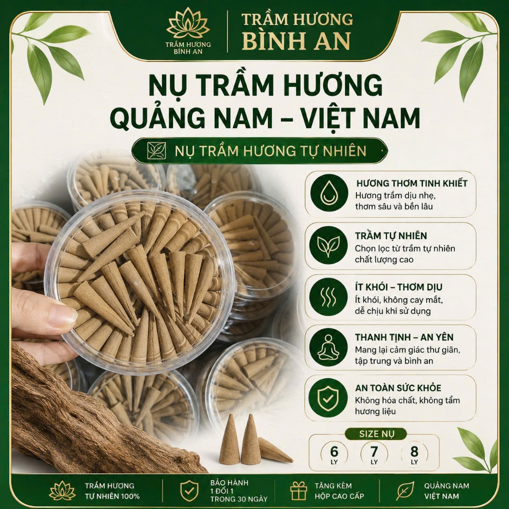[Kính Lễ Phật Đản Rằm Tháng 4] Nụ trầm hương tự nhiên Hội An Quảng Nam Việt Nam-Trầm hương Bình An