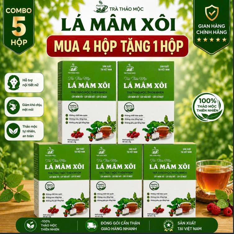 Trà Lá Mâm Xôi Khô Tự Nhiên – Trà Sạch, Đóng Gói Kín, An Toàn Sử Dụng