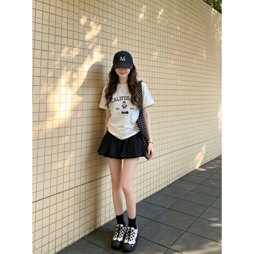 [DEAL MỞ BÁN] Áo Babytee nữ Maison Miuzi MS123 vải cotton 100% in hình gấu gothic, áo BABYTEE ôm dáng Y2K CUTE | BigBuy360 - bigbuy360.vn