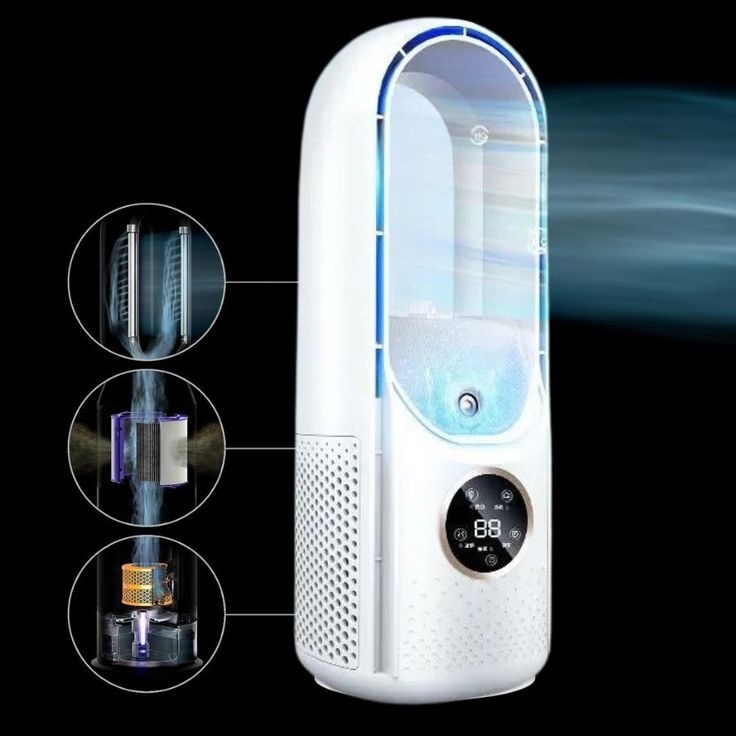 (Loại 1) Quạt Điều Hòa Không Cánh Phun Sương 6 Tốc Độ Làm Mát,​Quạt Có Điều Chỉnh Thời Gian Không Gây Ồn.Bảo hành 1 năm