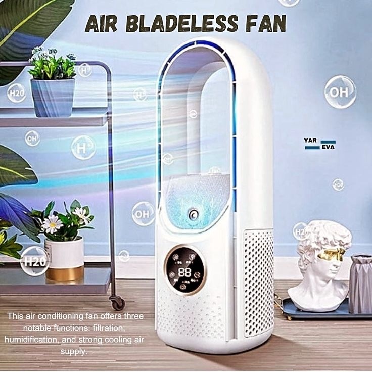 (Loại 1) Quạt Điều Hòa Không Cánh Phun Sương 6 Tốc Độ Làm Mát,​Quạt Có Điều Chỉnh Thời Gian Không Gây Ồn.Bảo hành 1 năm