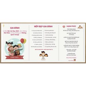 Tranh NẾP ĐẸP GIA ĐÌNH Decal Dán Tường Bé Học