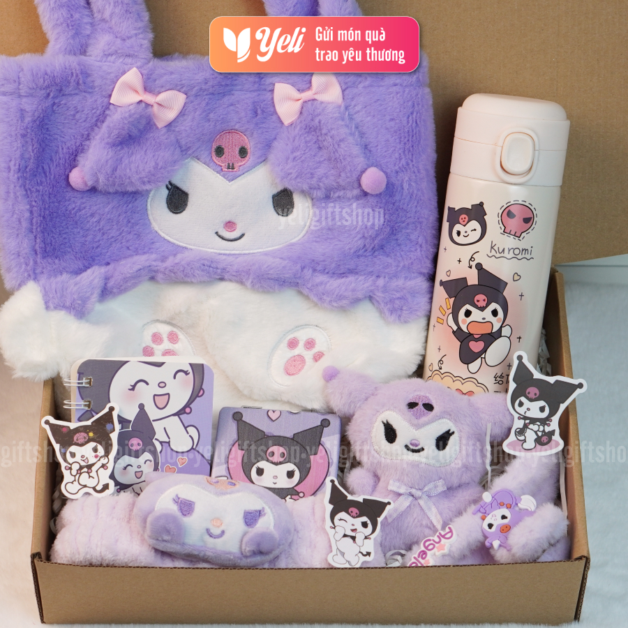 Quà tặng sinh nhật gấu bông phụ kiện Kuromi, Set quà Kuromi tặng bạn gái, người yêu sinh nhật, ngày lễ