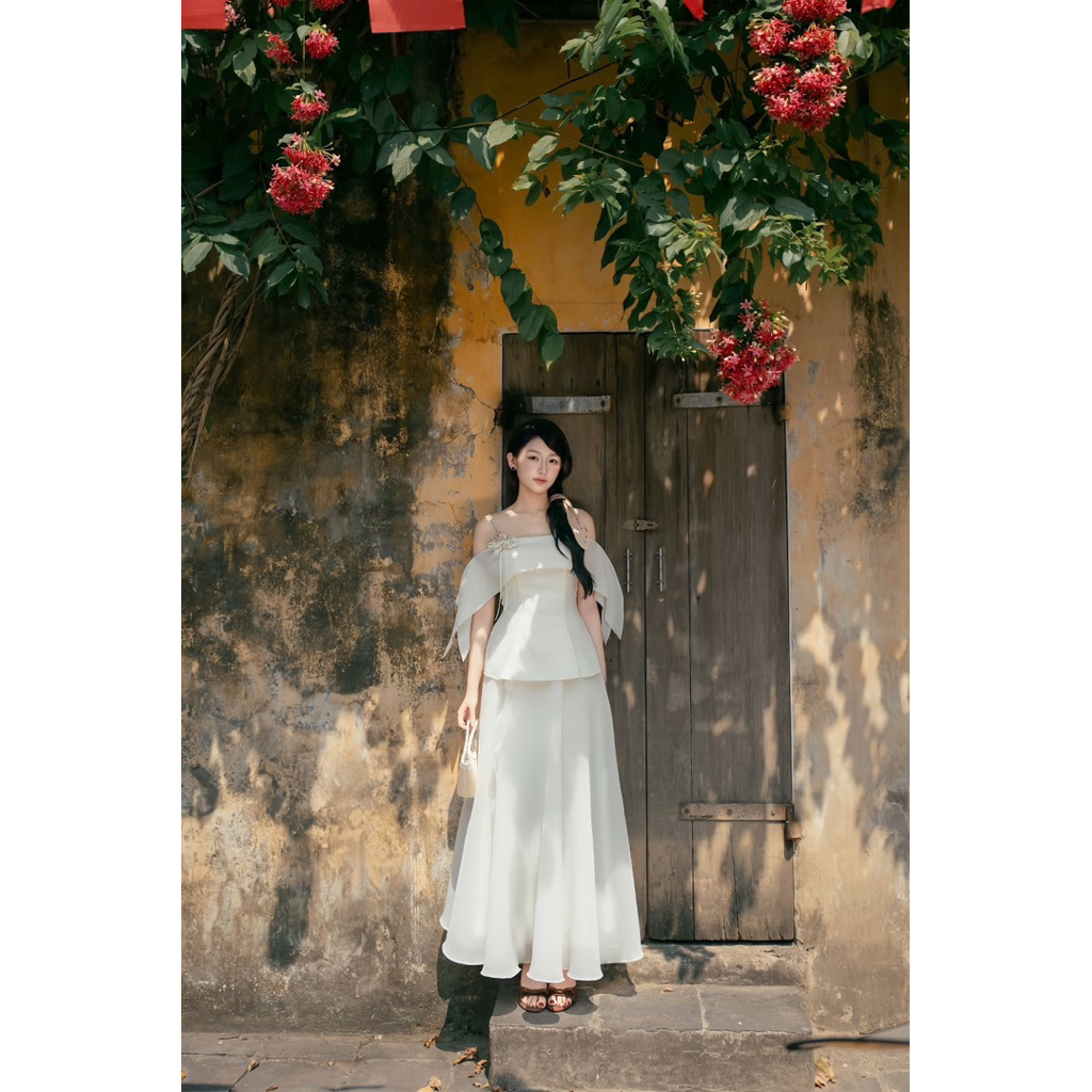 LASY Thời Trang Nữ| Set Áo Váy 2 Dây Vạt Dài Cách Điệu Chân Váy Xoè - Thiết Kế Nữ Tính Chuẩn Form