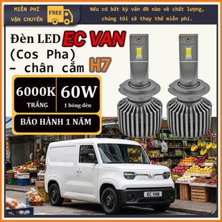 2 Cái Đèn Pha LED Vinfast EC VAN 60W Chân H7, Ánh Sáng Trắng 6000K
