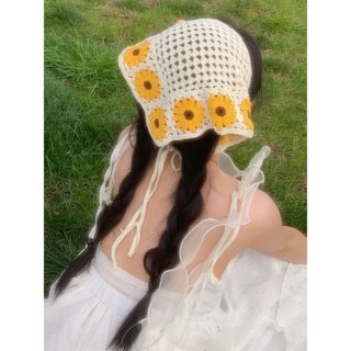 Khăn Trùm Đầu Tam Giác Phong Cách Hàn Quốc Siêu Xinh, Khăn Turban Đan Len Phụ Kiện Đi Biển Chụp Ảnh Cho Nữ