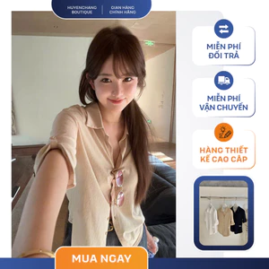 ÁO SƠ MI NỮ TAY NGẮN FREESIZE Form Rộng Basic Hàn Quốc Thanh Lịch, Dễ Phối Đi Làm Đi Chơi - HuyenChang Boutique