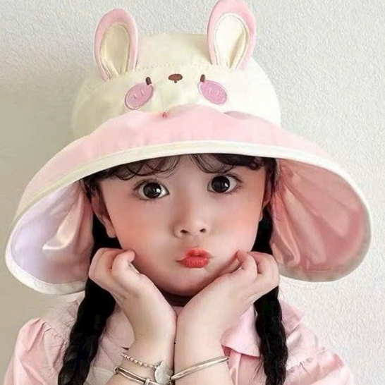 Nón Tai Bèo Vành Rộng Họa Tiết Hoạt Hình ,Gấp Gọn Thời Trang Hàn Quốc Đáng Yêu Dành Cho Bé Gái 17