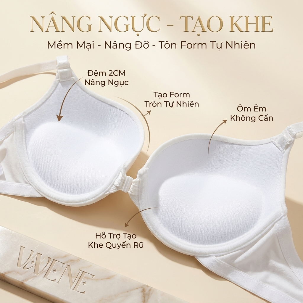 [LOẠI 1] Áo ngực cài trước AL1501 trơn có đệm, Áo lót Vanvene có gọng nâng ngực 2cm Cao cấp | BigBuy360 - bigbuy360.vn
