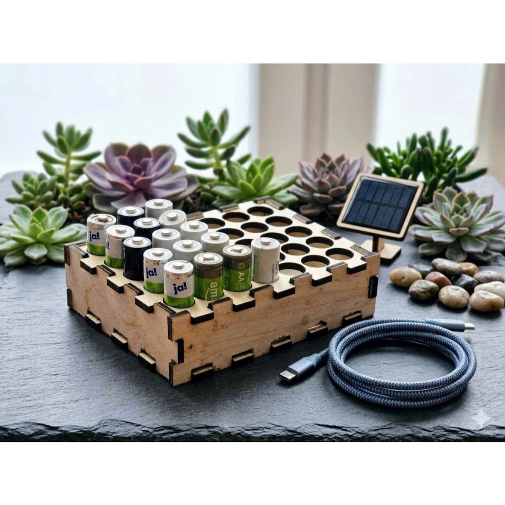 Hộp Đựng Pin Gỗ Đa Năng - Khay Lưu Trữ Pin Tiểu Sắp Xếp Gọn Gàng Tiện Dụng ( Mẫu T54 )