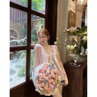 •𝙆𝙞𝙣𝙜𝙨𝙝𝙤𝙥𝙗𝙚𝙖𝙪𝙩𝙮•Áo Voan Hoa Kèm Cadigan Mỏng QC