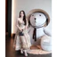 Đầm 2 dây maxi ZMM xoắn ngực hoa văn kèm belt