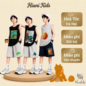 Bộ Đồ Bé Trai Áo 3 Lỗ Quần Thun Cotton Form Rộng Mặc Mát Style Hàn Size 20-62kg B1