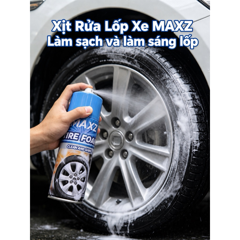 Chai Xịt Bóng Lốp 400ml Ô Tô Xe Máy - Làm Sạch , Bóng Lốp Như Mới