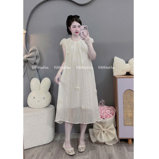 VÁY BẦU CỘC TAY TẰM BE ĐÍNH HOA HAI LỚP XINH