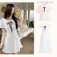 Váy Trắng Nàng Thơ Cổ Sen Bèo Phối Nơ, Đầm Maxi Dáng Xòe Tiểu Thư Xinh Xắn Đi Chơi Hẹn Hò Élan Sweet