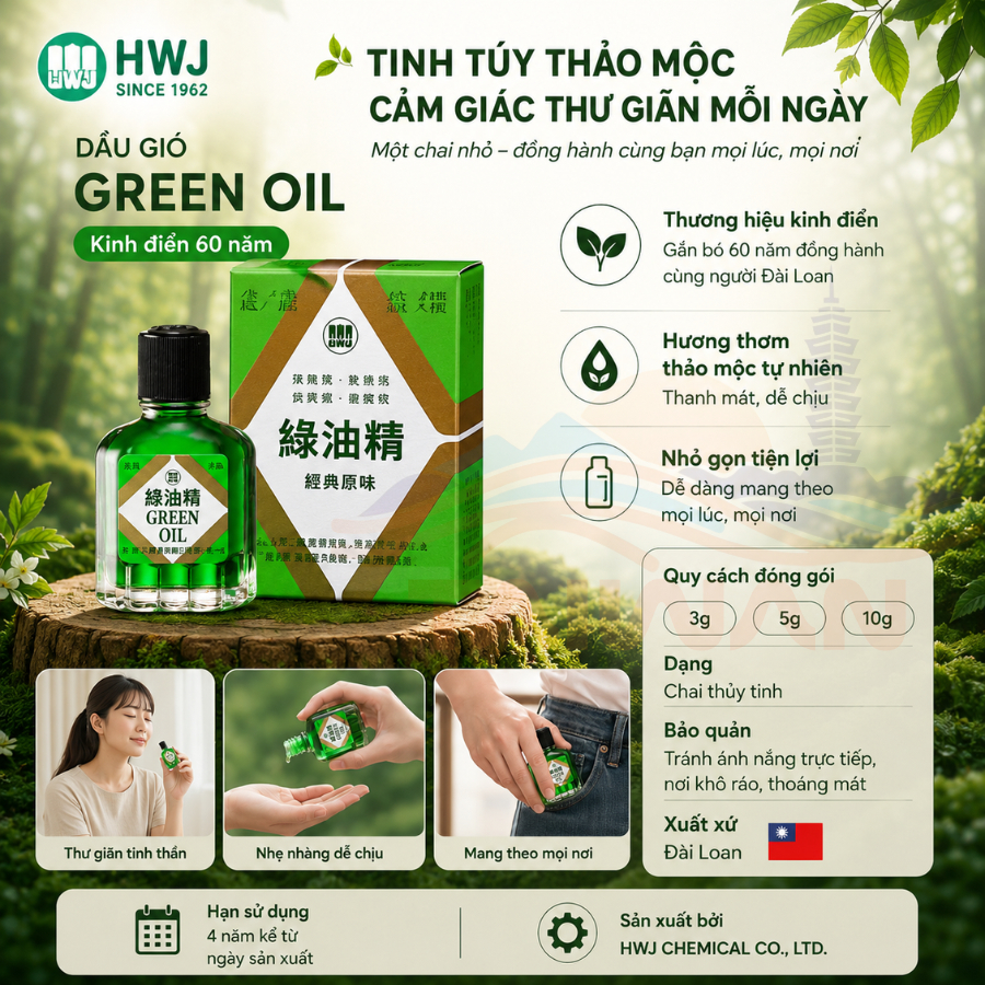 Dầu xanh thư giãn Đài Loan các loại
