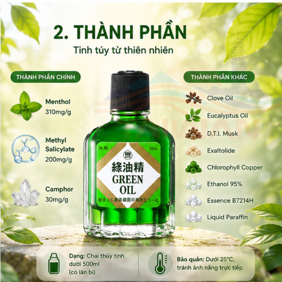 Dầu xanh thư giãn Đài Loan các loại