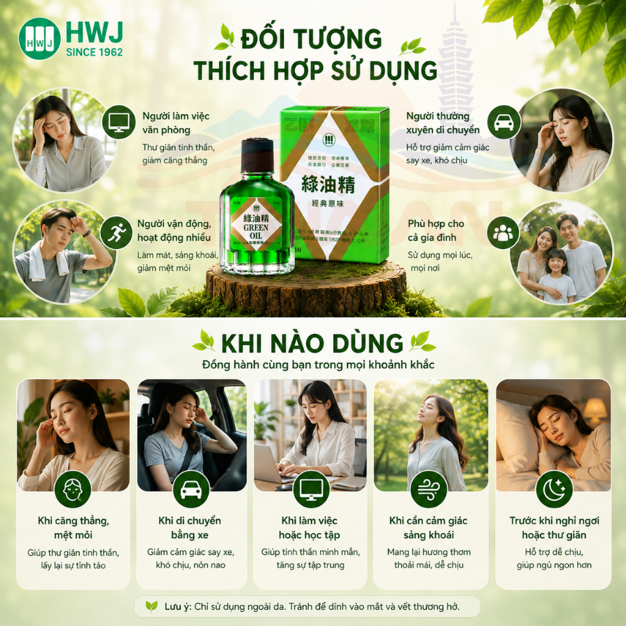 Dầu xanh thư giãn Đài Loan các loại