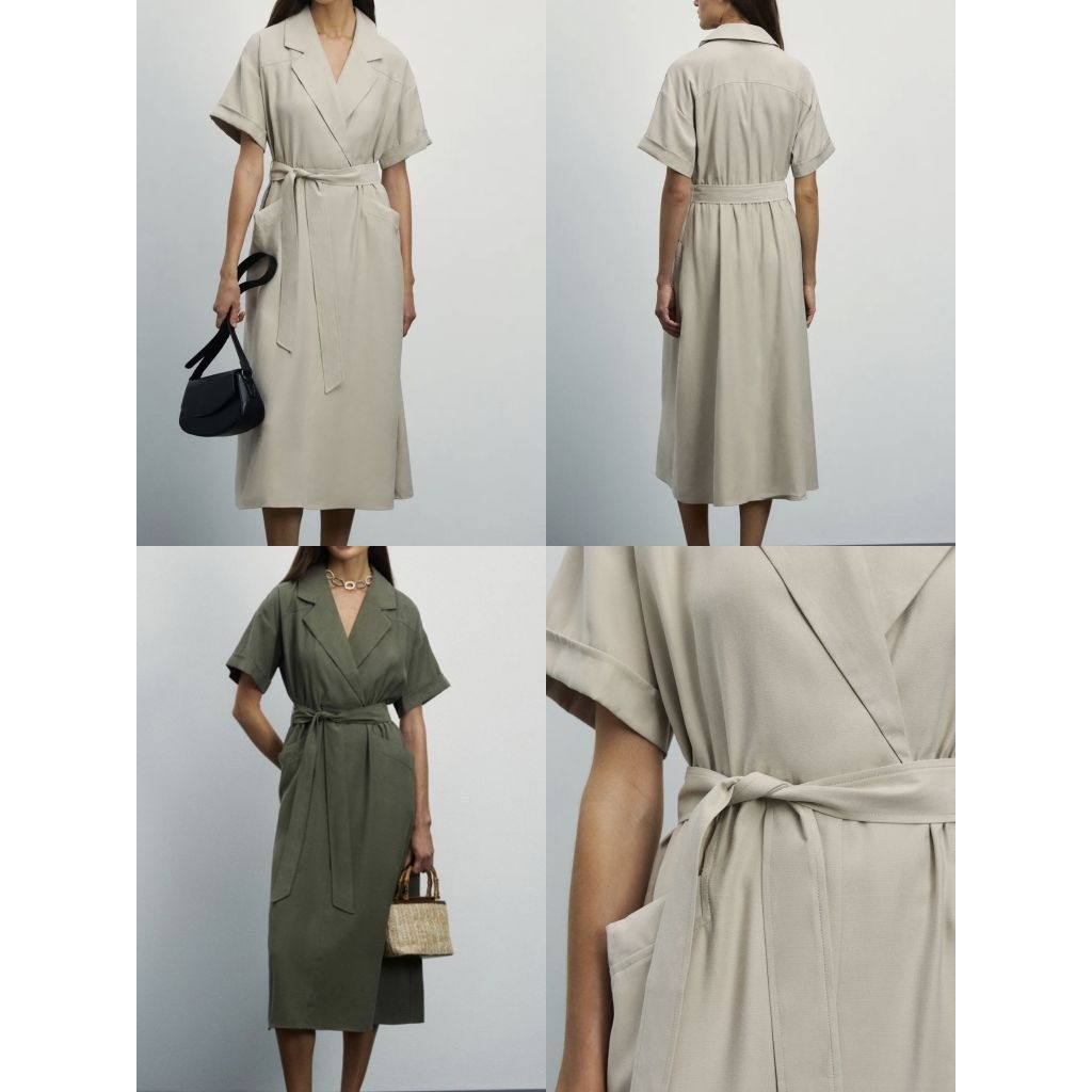 (BomoHouse) Đầm cổ vest Viscose Zarin@* full túi zip bigsize - dư xịn VNXK.