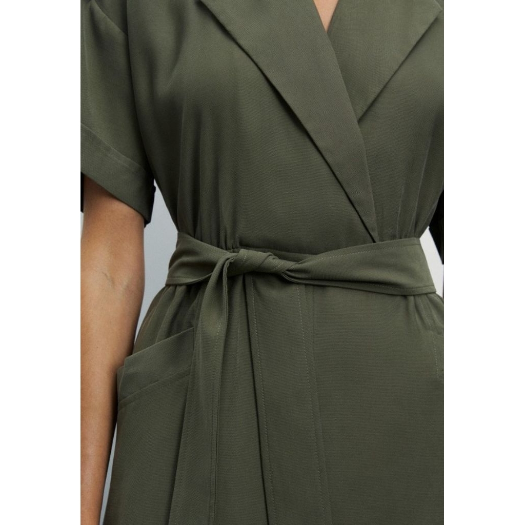 (BomoHouse) Đầm cổ vest Viscose Zarin@* full túi zip bigsize - dư xịn VNXK.