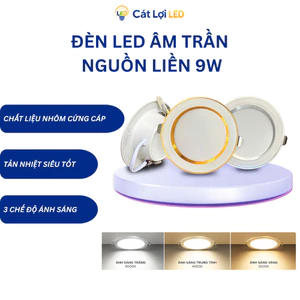 Đèn LED Âm Trần, Âm Tường 9W, Chất Liệu Thạch Cao, Sáng 3 Màu Đèn