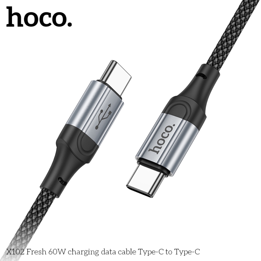 Cáp Sạc Nhanh Type C to Type C 60W Hoco X102 – Dây Sạc PD Công Suất Cao, Sạc Nhanh Cho ĐT & Laptop