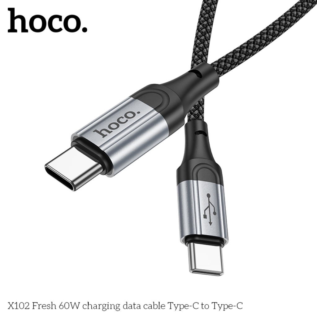 Cáp Sạc Nhanh Type C to Type C 60W Hoco X102 – Dây Sạc PD Công Suất Cao, Sạc Nhanh Cho ĐT & Laptop