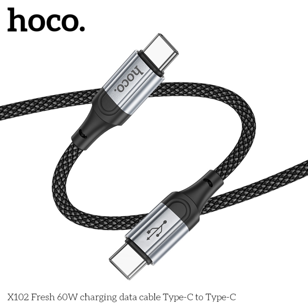 Cáp Sạc Nhanh Type C to Type C 60W Hoco X102 – Dây Sạc PD Công Suất Cao, Sạc Nhanh Cho ĐT & Laptop