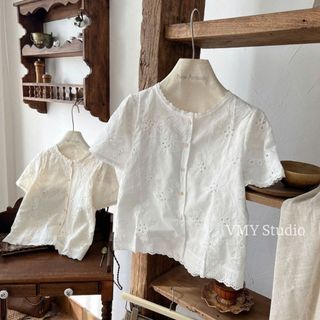 VMY Studio - Áo thun babydoll ren hoa nổi from xòe mềm mịn xinh xắn trẻ trung QCCC nữ