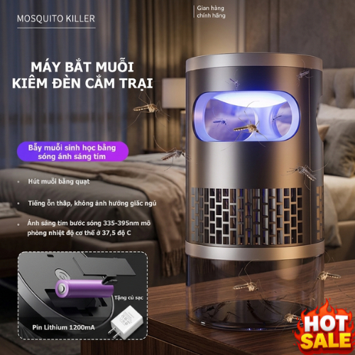 Đèn Hút Muỗi Bắt Côn Trùng Bằng Công Nghệ Sinh Học Kiêm Đèn Ngủ MX-06. BH 12 tháng, tặng kèm củ sạc 5V-1A