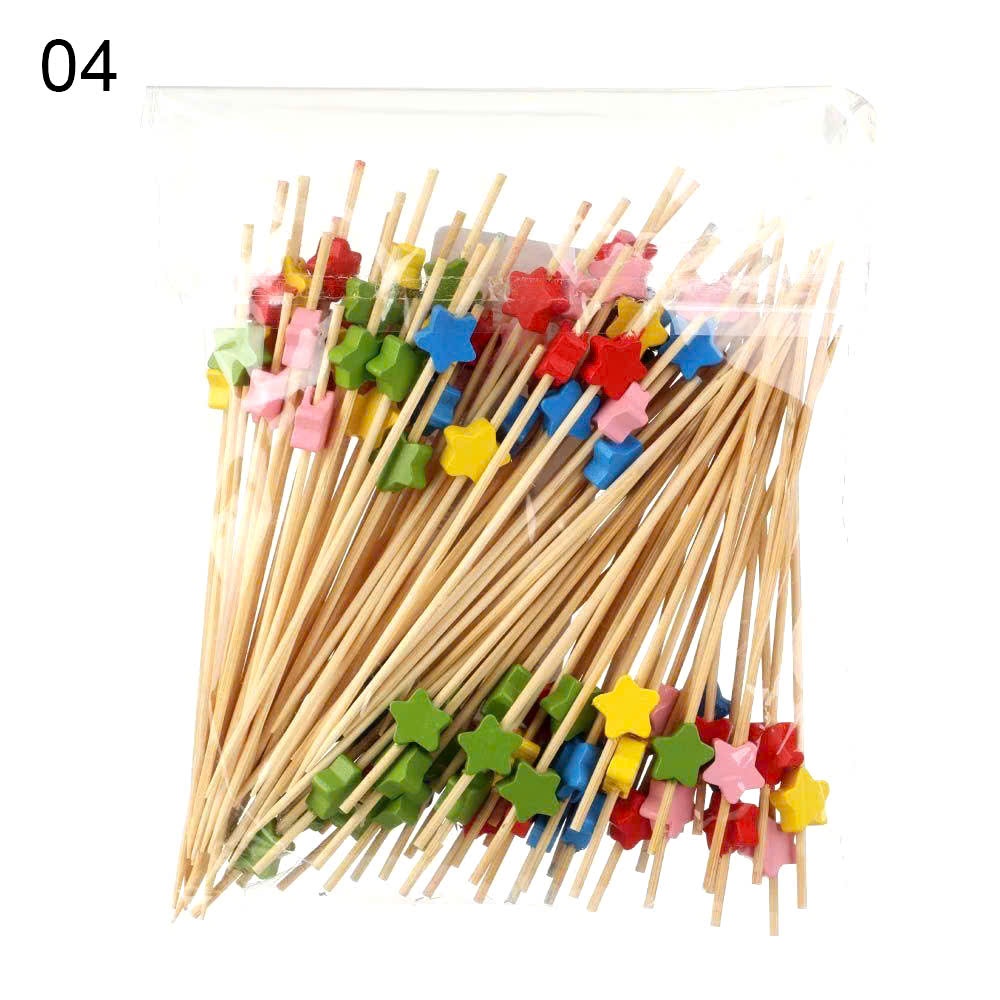 Set 50 tăm xiên trang trí bánh, cocktail, đồ uống, trái cây hình thù đáng yêu