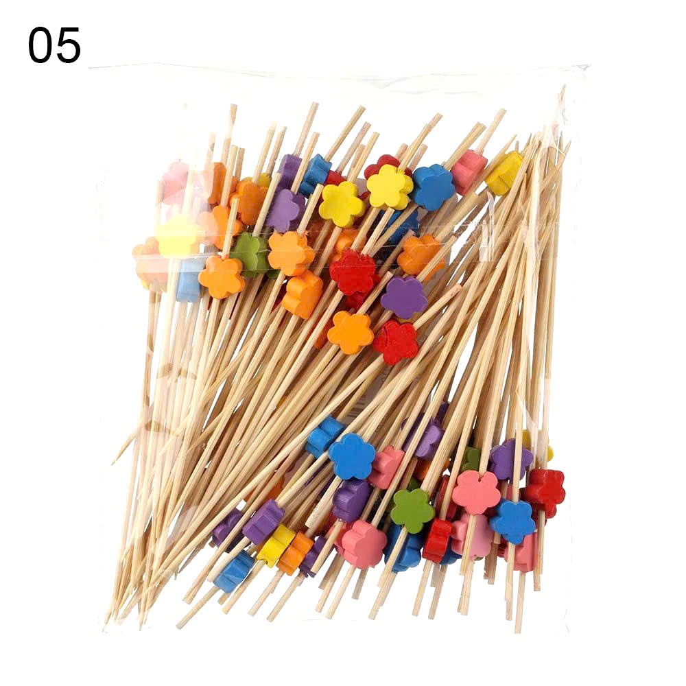 Set 50 tăm xiên trang trí bánh, cocktail, đồ uống, trái cây hình thù đáng yêu