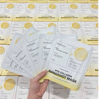 Mặt nạ thạch Collagen MediAnswer Vita Nanoshot Mask(vàng) dưỡng sáng da, cấp ẩm chuyên sâu, hộp 5 miếng