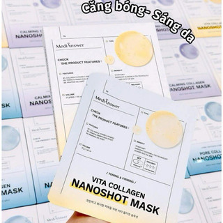 Mặt nạ thạch Collagen MediAnswer Vita Nanoshot Mask(vàng) dưỡng sáng da, cấp ẩm chuyên sâu, hộp 5 miếng