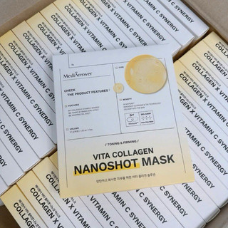 Mặt nạ thạch Collagen MediAnswer Vita Nanoshot Mask(vàng) dưỡng sáng da, cấp ẩm chuyên sâu, hộp 5 miếng