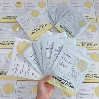 Mặt nạ thạch Collagen MediAnswer Vita Nanoshot Mask(vàng) dưỡng sáng da, cấp ẩm chuyên sâu, hộp 5 miếng