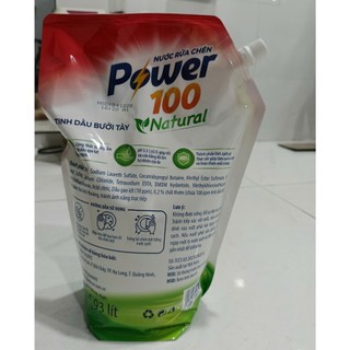 Nước rửa chén POWER100 Natural Tinh Dầu bưởi tây 3kg